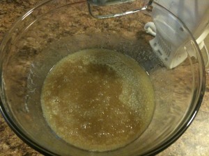 PaleoCookiesRecipe-buttermaplesyrup Mix butter or coconut oil and maple syrup (or brown sugar) together